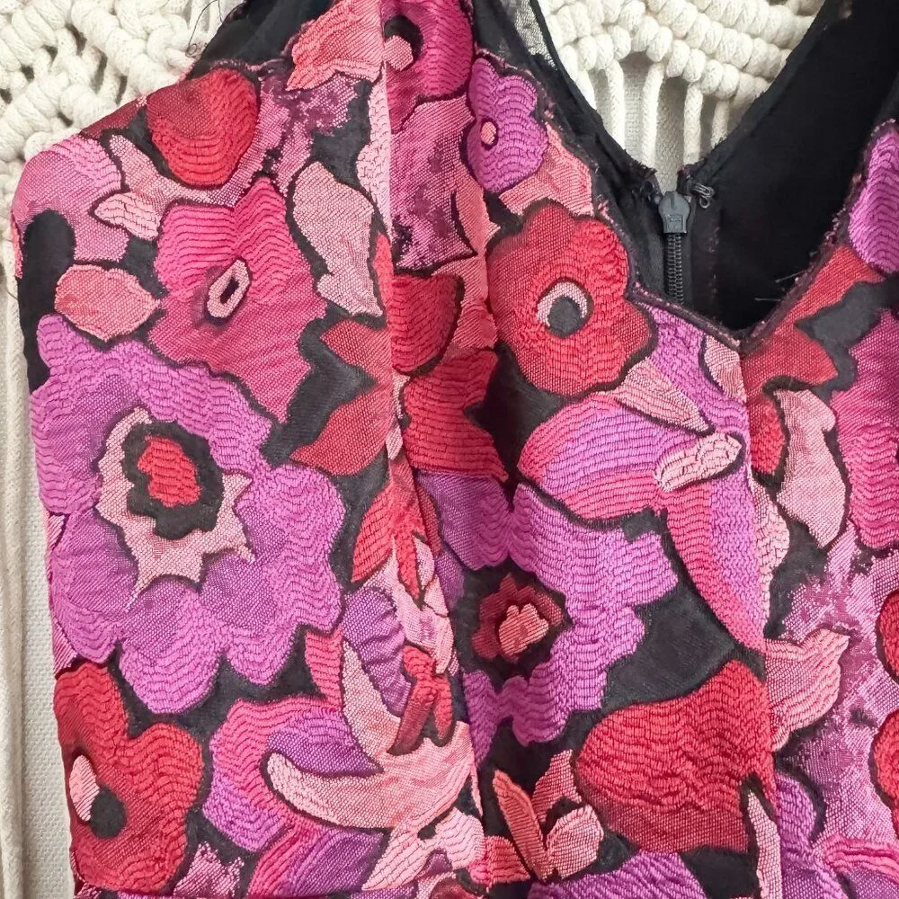 Badgley Mischka Floral Jacquard Dress Size 8 NWT Elegant Evening Dress - Picture 3 of 10